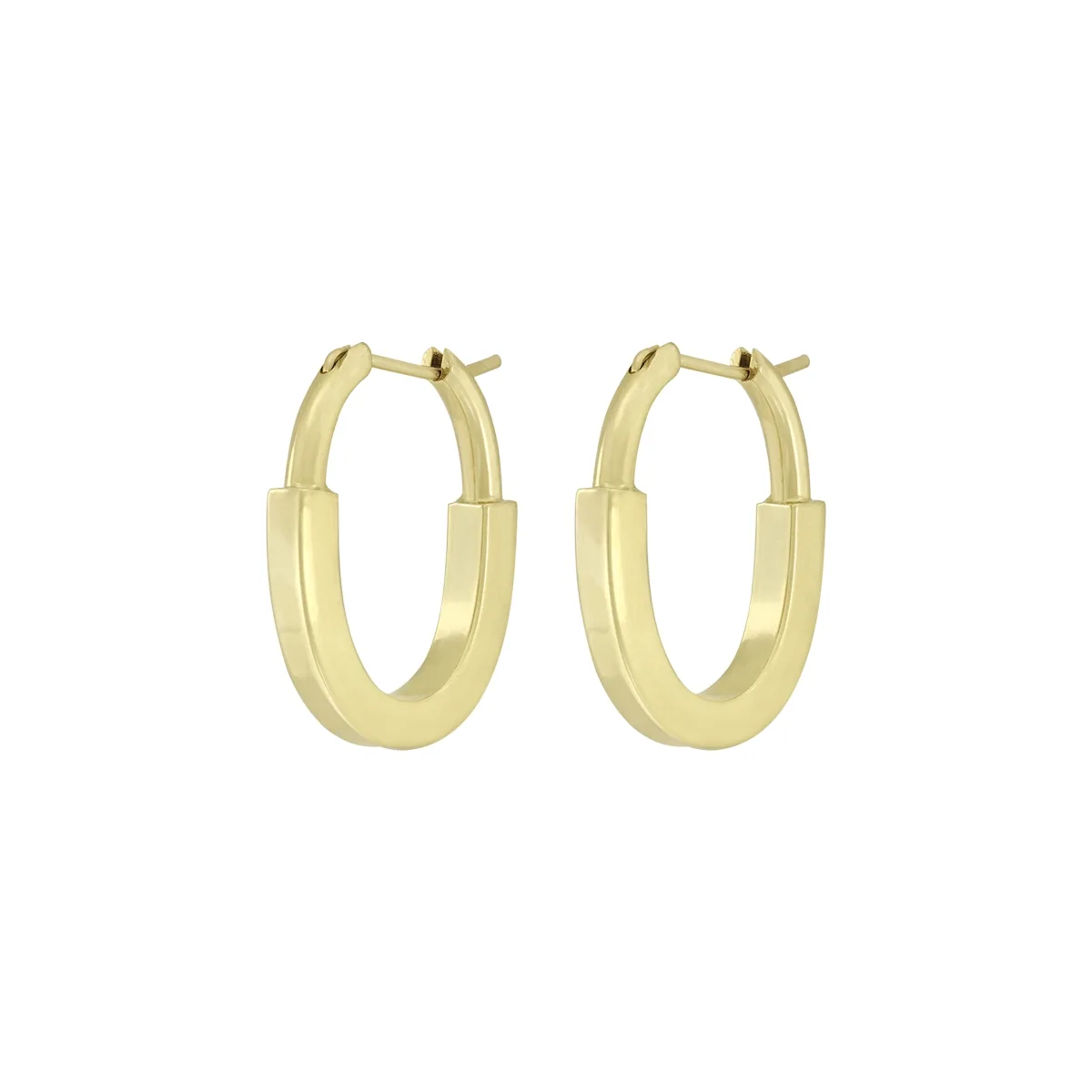 Candongas en oro amarillo de 18 Kilates, Plana, 2.50 mm. de ancho