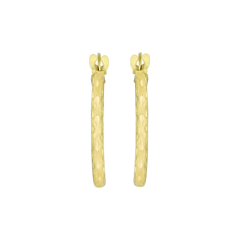 Candongas en oro amarillo de 18 Kilates con visos, Tubo, 1.50 mm. de ancho