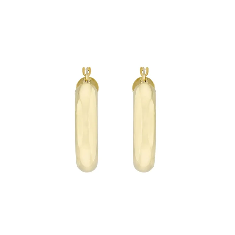 Candongas en oro amarillo de 18 Kilates, Tubo, 5.50 mm. de ancho