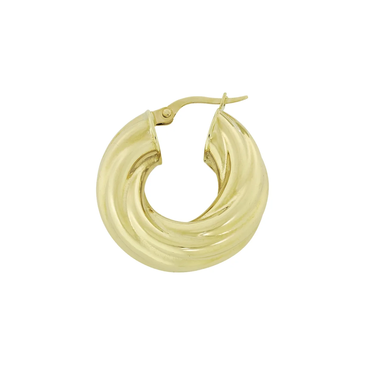 Candongas en oro amarillo de 18 Kilates, Melcocha, 8 mm. de ancho