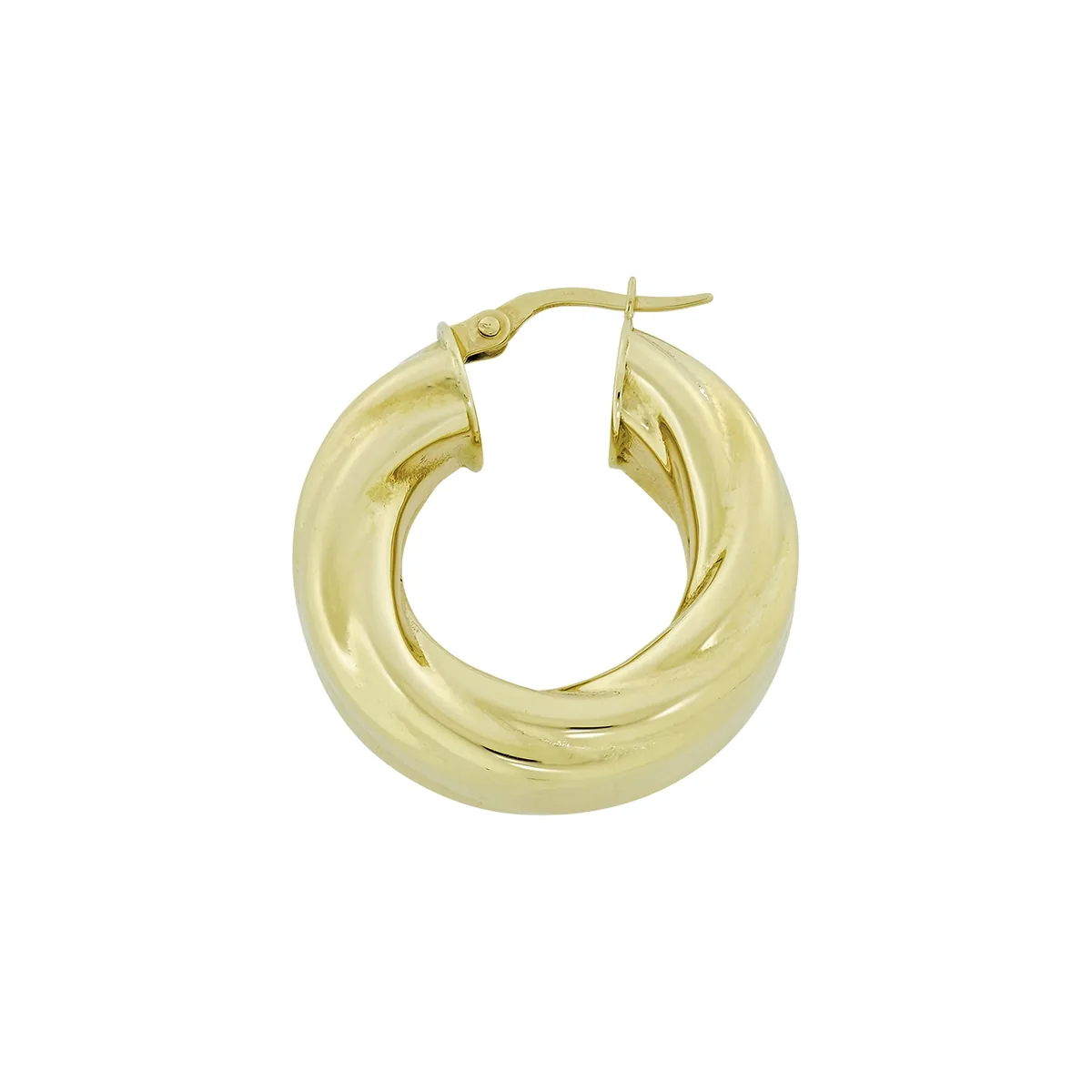 Candongas en oro amarillo de 18 Kilates, Semientorchada, 8.50 mm. de ancho