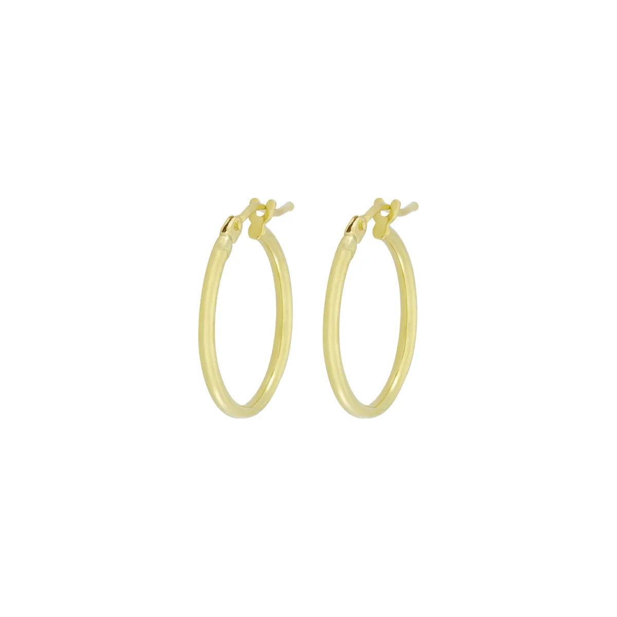 Candongas en oro amarillo de 18 Kilates, Tubo, 1.50 mm. de ancho