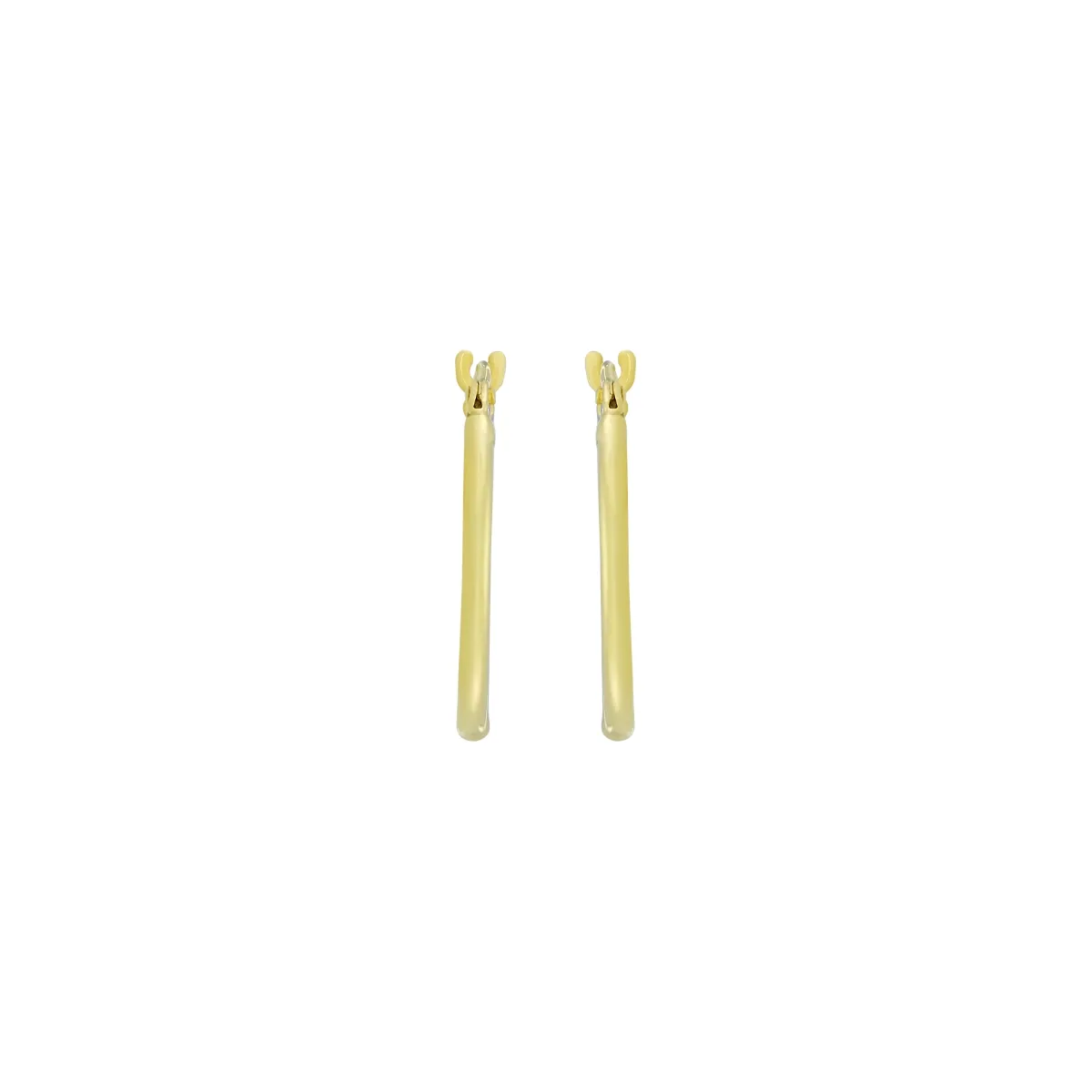 Candongas en oro amarillo de 18 Kilates, Tubo, 1.50 mm. de ancho