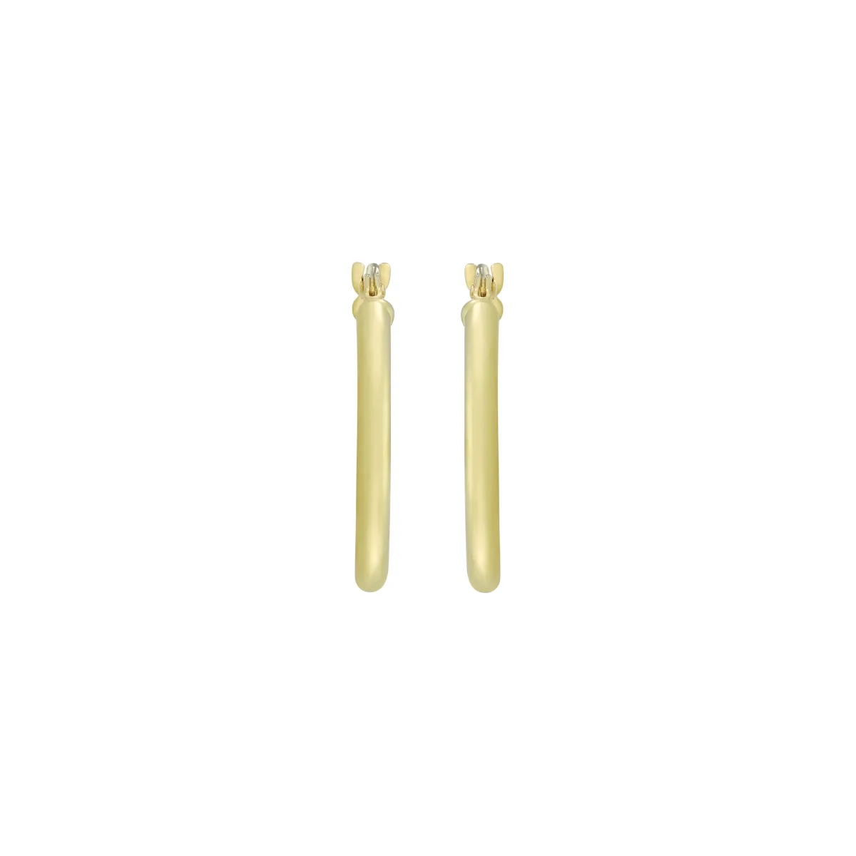 Candongas en oro amarillo de 18 Kilates, Tubo, 2 mm. de ancho