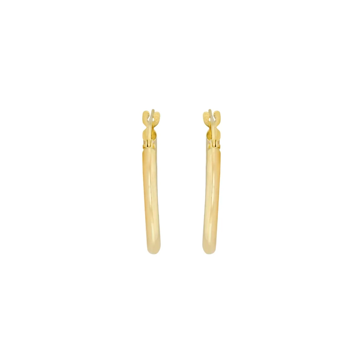 Candongas en oro amarillo de 18 Kilates, Tubo, 2 mm. de ancho