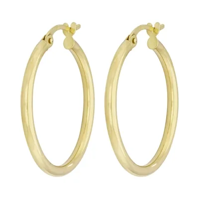 Candongas en oro amarillo de 18 Kilates, Tubo, 2 mm. de ancho