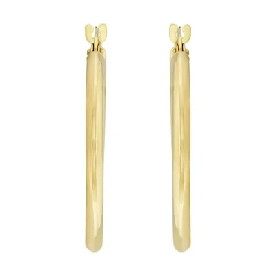 Candongas en oro amarillo de 18 Kilates, Tubo, 2 mm. de ancho
