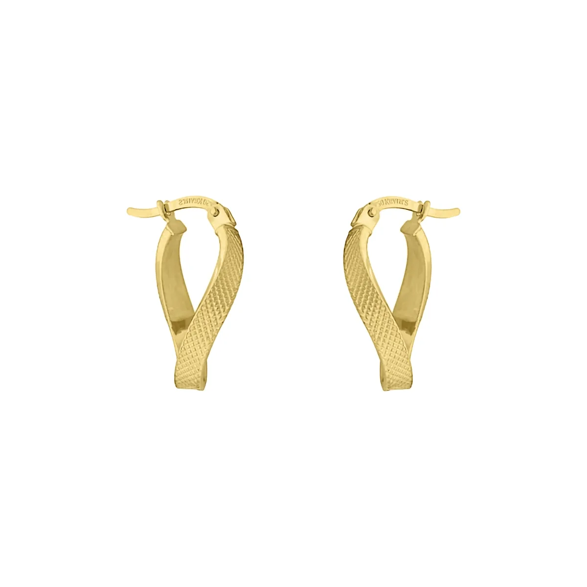 Candongas en oro amarillo de 18 Kilates con visos satinado, Plana, 3 mm. de ancho