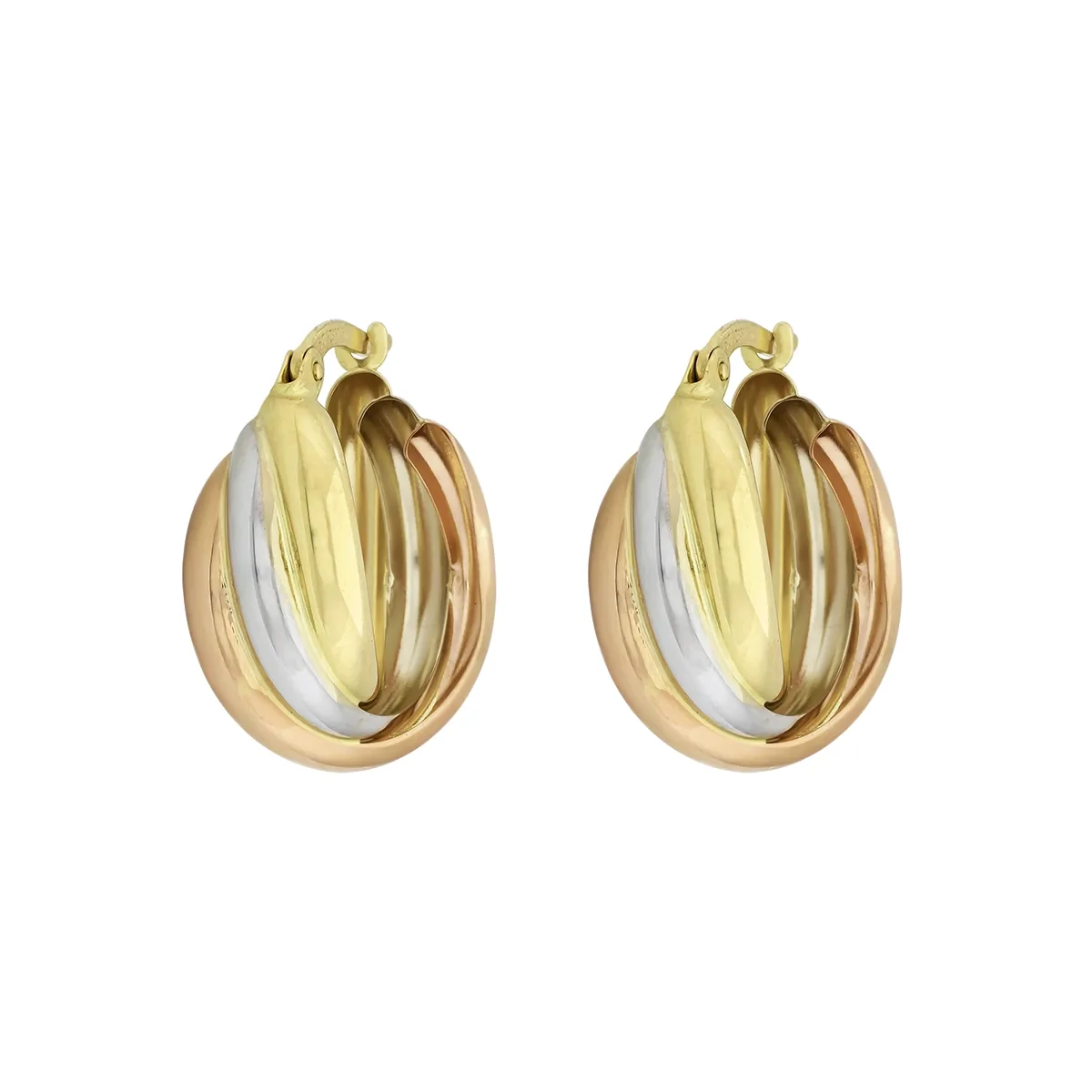 Candongas en oro amarillo de 18 Kilates, 1/2 caña, 3 mm. de ancho