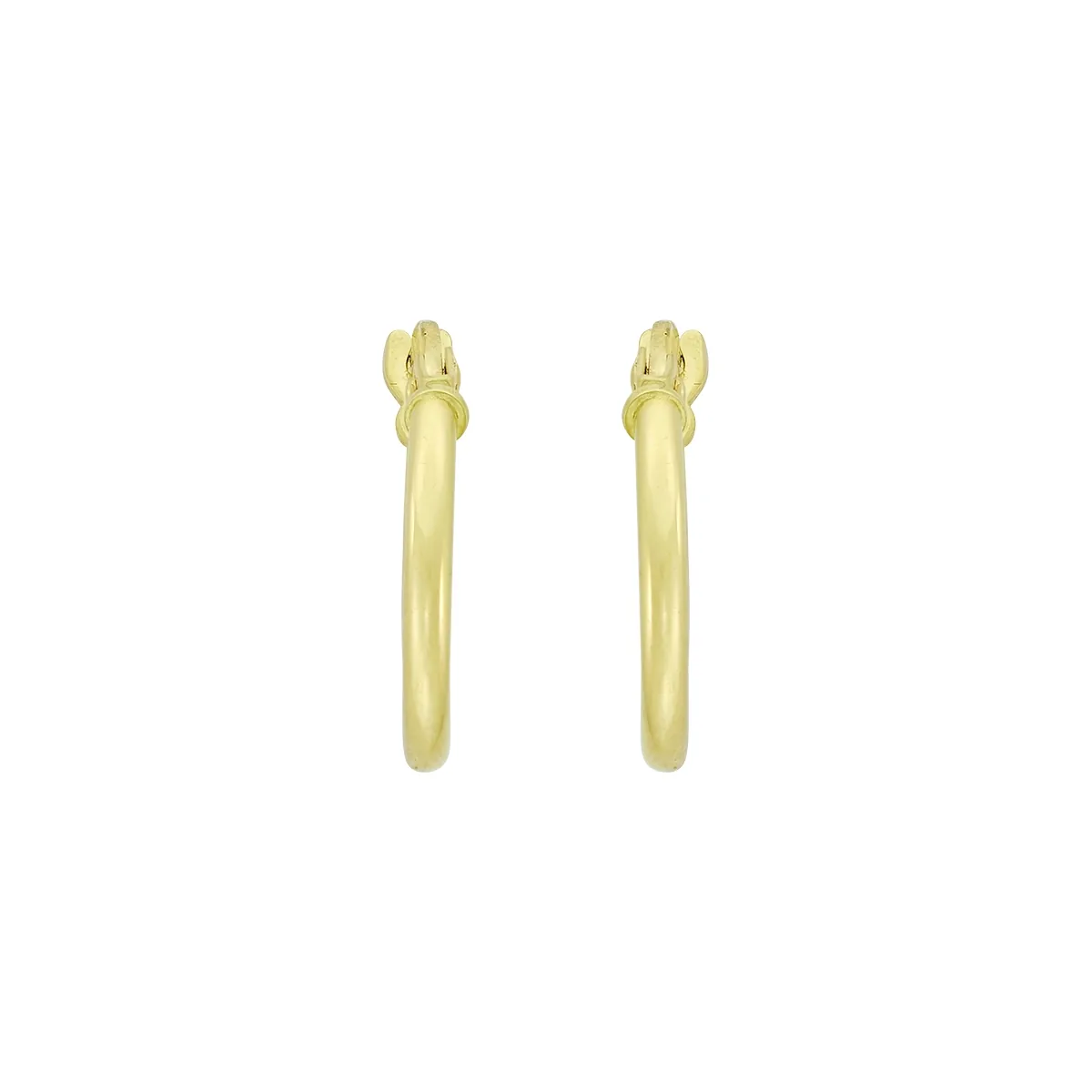 Candongas en oro amarillo de 18 Kilates, Tubo, 1.50 mm. de ancho