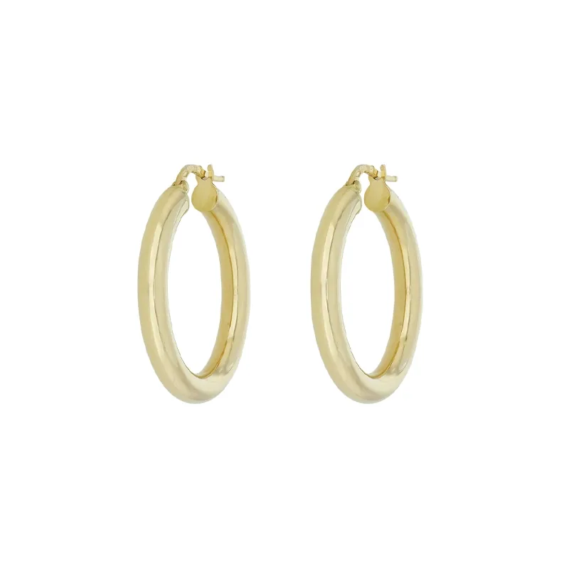 Candongas en oro amarillo de 18 Kilates, Tubo, 3.50 mm. de ancho