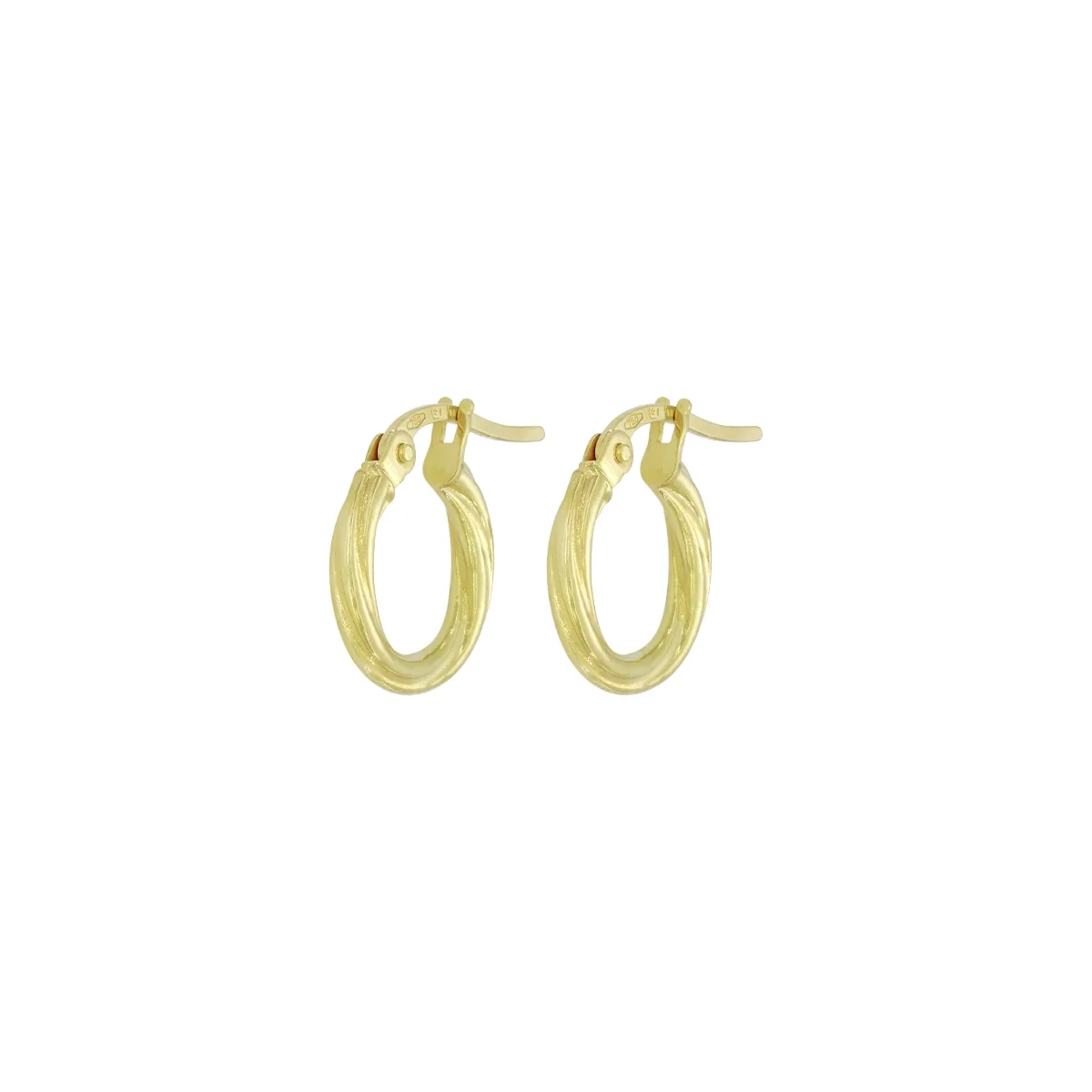 Candongas en oro amarillo de 18 Kilates, Melcocha, 2 mm. de ancho