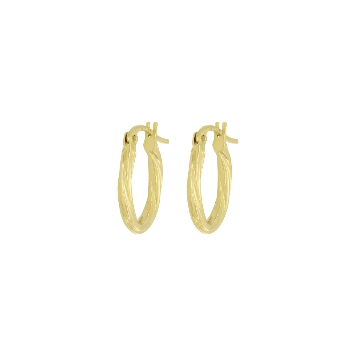 Candongas en oro amarillo de 18 Kilates, Melcocha, 2 mm. de ancho