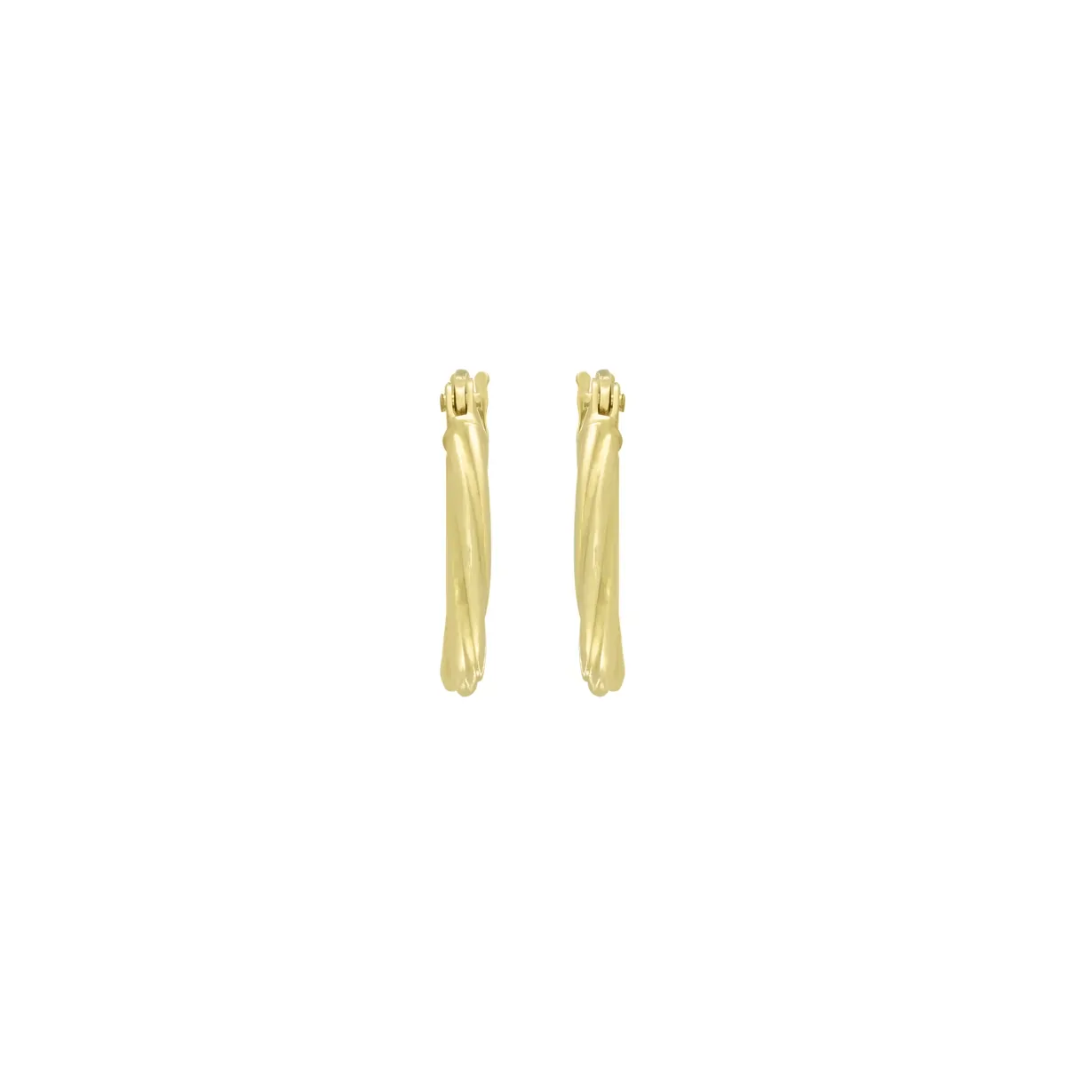 Candongas en oro amarillo de 18 Kilates, Melcocha, 2 mm. de ancho