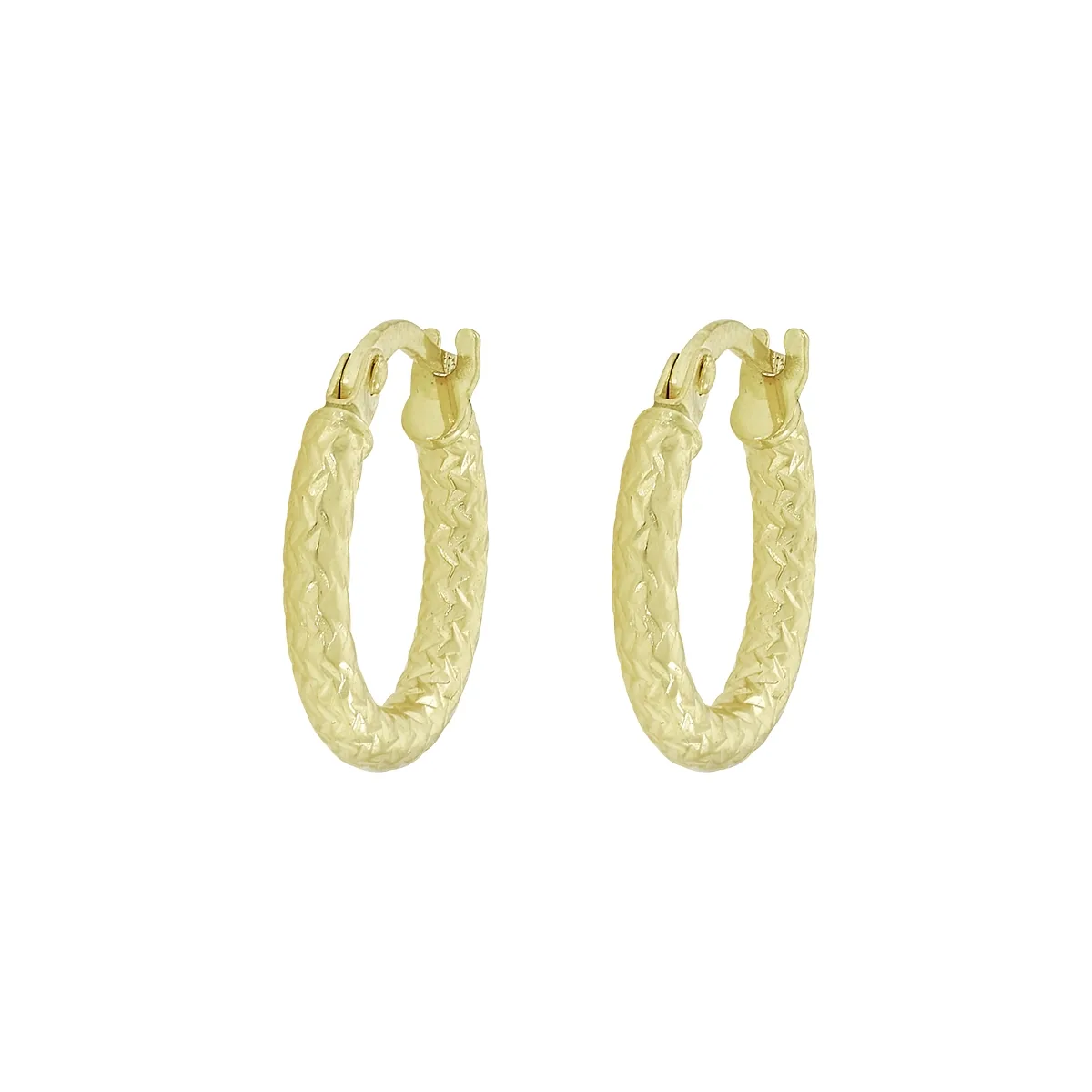 Candongas en oro amarillo de 18 Kilates con visos, Tubo, 2 mm. de ancho