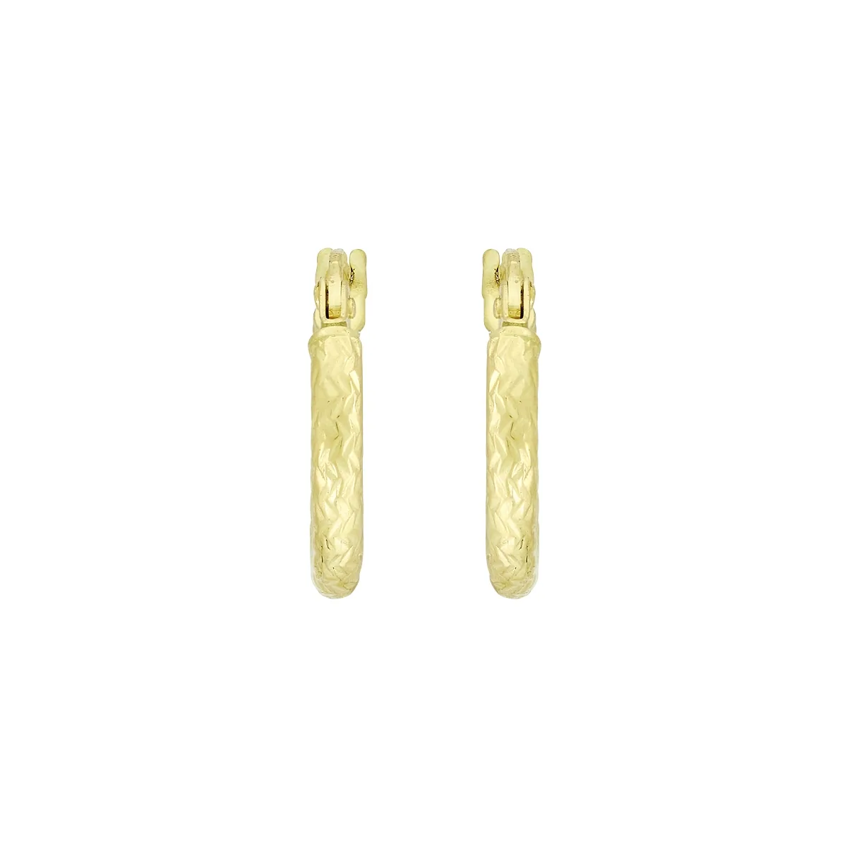 Candongas en oro amarillo de 18 Kilates con visos, Tubo, 2 mm. de ancho