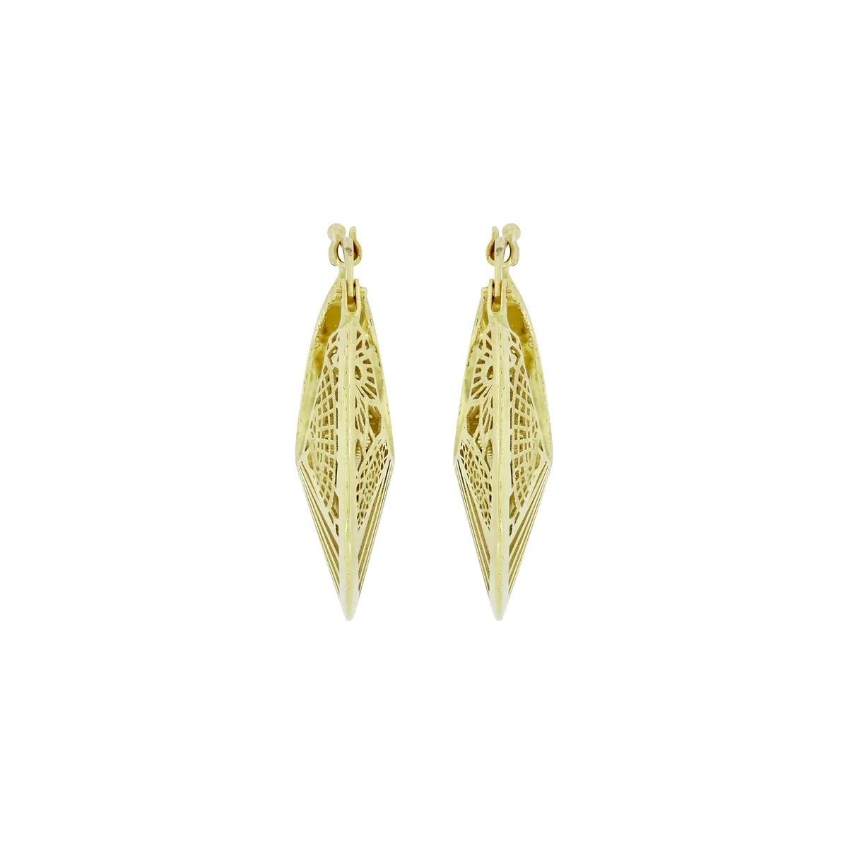 Candongas en oro amarillo de 18 Kilates satinado, Angulo, 6 mm. de ancho