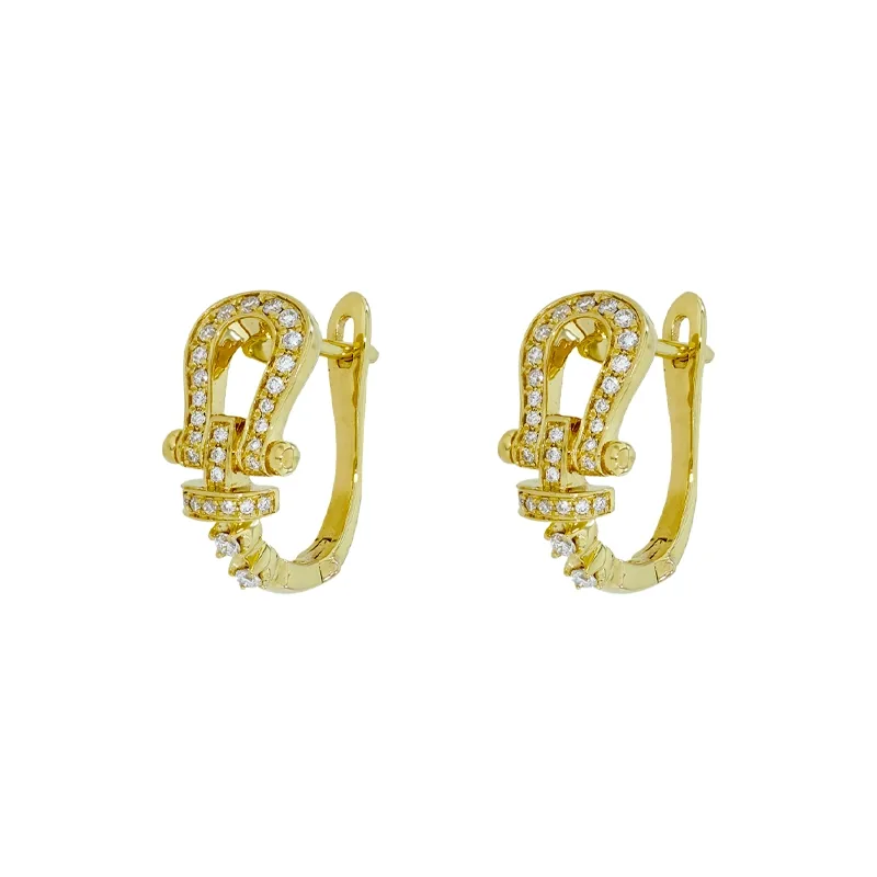 Candongas en oro amarillo de 18 Kilates, con diamantes de 0.28 Ct