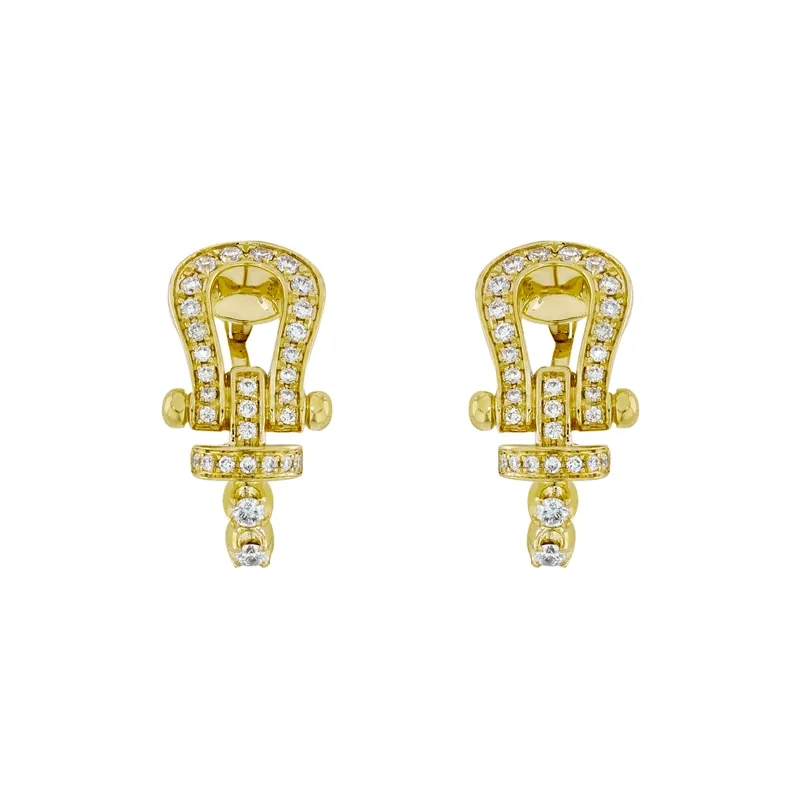 Candongas en oro amarillo de 18 Kilates, con diamantes de 0.28 Ct