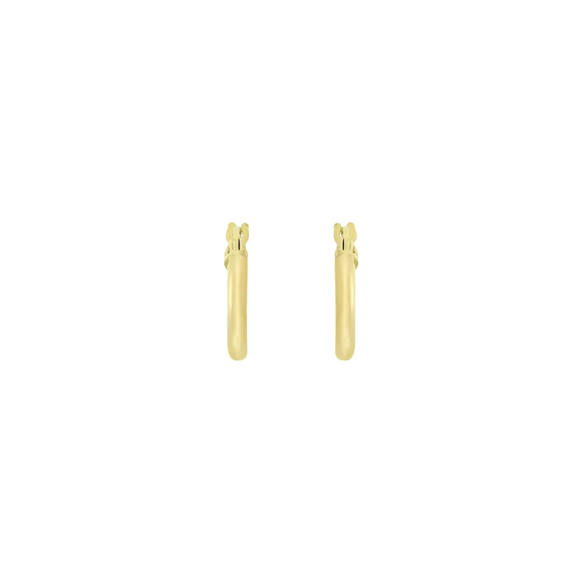 Candongas en oro amarillo de 18 Kilates, Tubo, 2 mm. de ancho