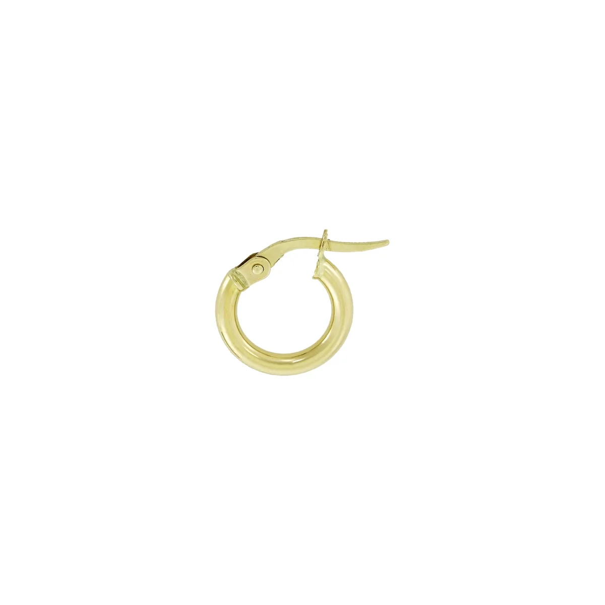 Candongas en oro amarillo de 18 Kilates, Tubo, 2 mm. de ancho