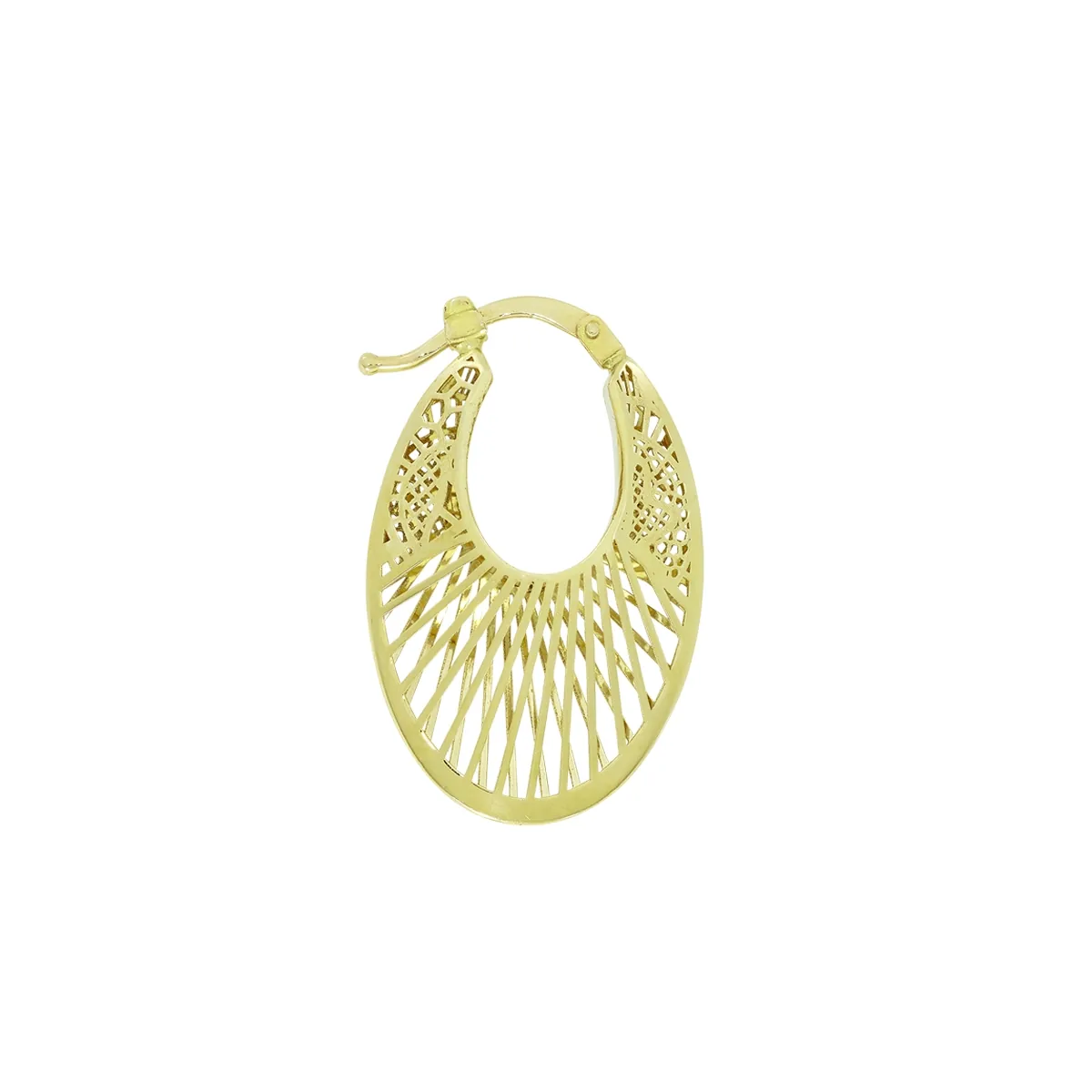 Candongas en oro amarillo de 18 Kilates satinado, Angulo, 4 mm. de ancho