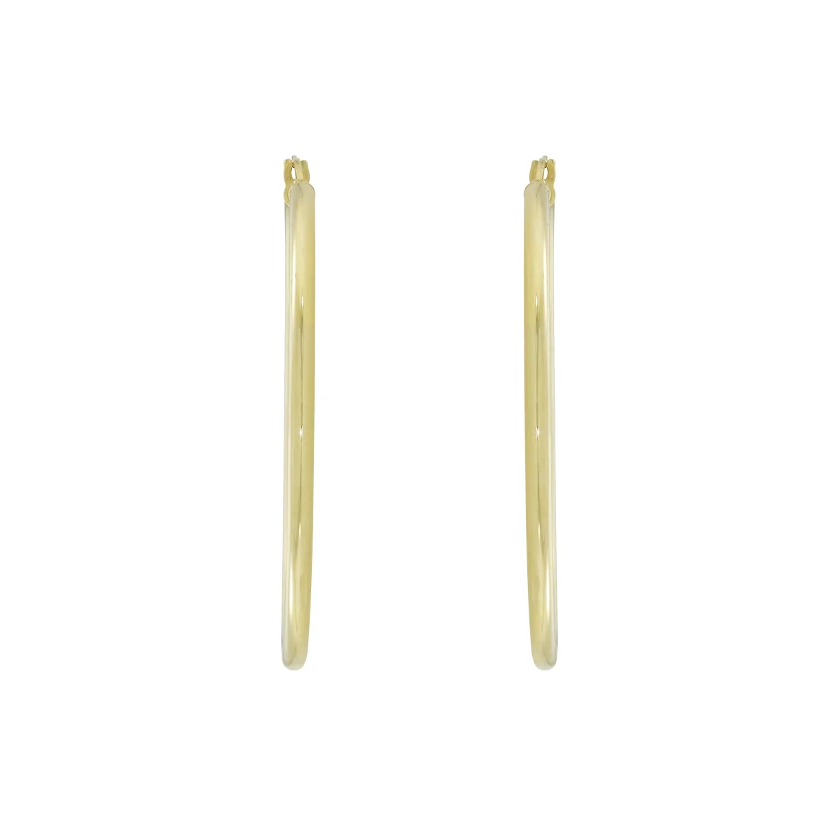Candongas en oro amarillo de 18 Kilates, Tubo, 2 mm. de ancho