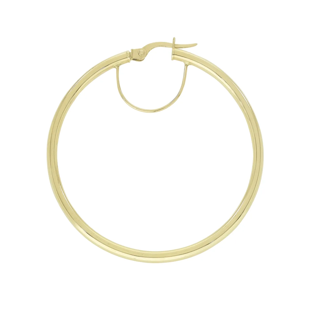 Candongas en oro amarillo de 18 Kilates, Tubo, 2 mm. de ancho