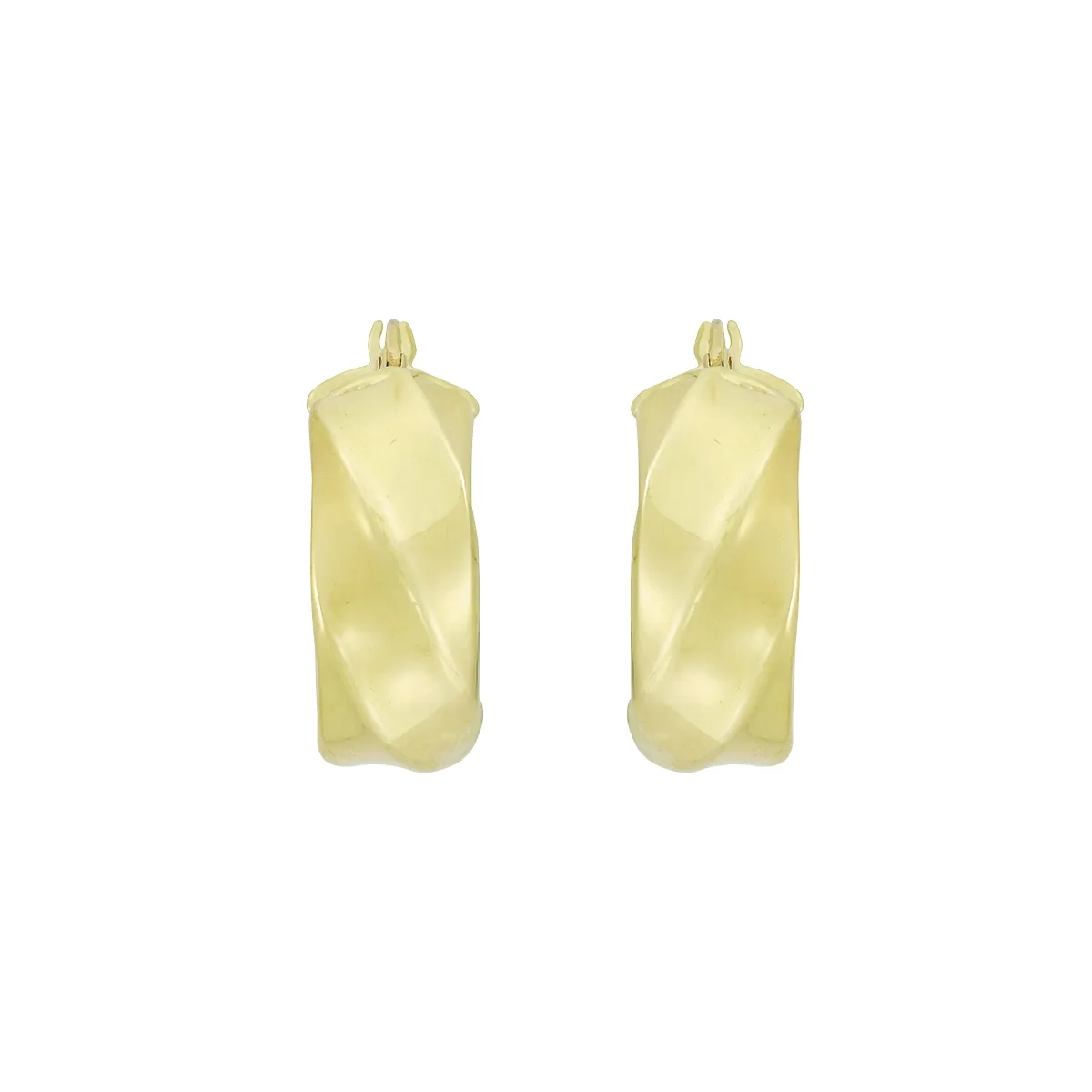 Candongas en oro amarillo de 18 Kilates, 1/2 caña, 7 mm. de ancho