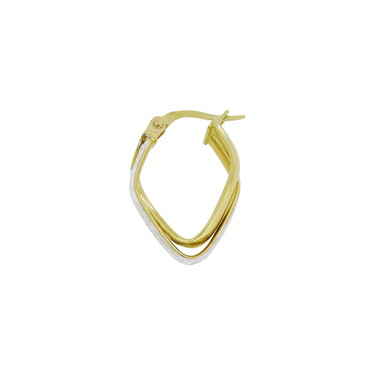 Candongas en oro amarillo de 18 Kilates con visos, Rombo, 2.50 mm. de ancho