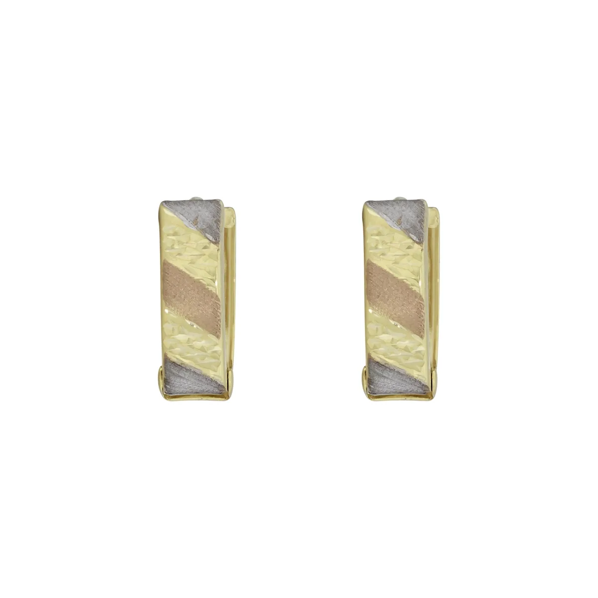 Candongas en oro amarillo de 18 Kilates con visos satinado, 1/2 caña, 5.50 mm. de ancho