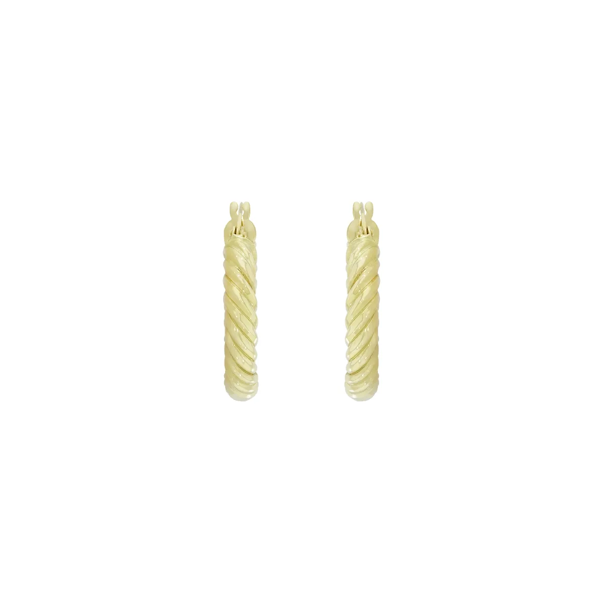 Candongas en oro amarillo de 18 Kilates, Entorchada, 3.50 mm. de ancho
