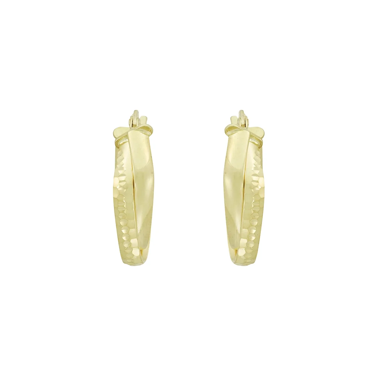Candongas en oro amarillo de 18 Kilates con visos, Figuras geometricas, 2.50 mm. de ancho