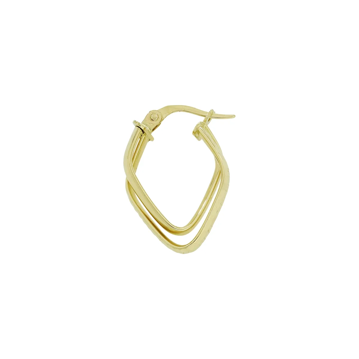 Candongas en oro amarillo de 18 Kilates con visos, Figuras geometricas, 2.50 mm. de ancho
