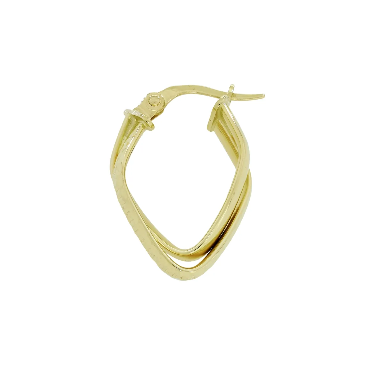 Candongas en oro amarillo de 18 Kilates con visos, Figuras geometricas, 2.50 mm. de ancho
