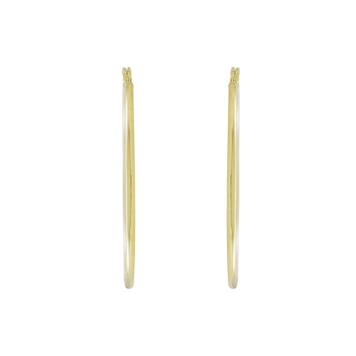 Candongas en oro amarillo de 18 Kilates, Tubo, 2 mm. de ancho