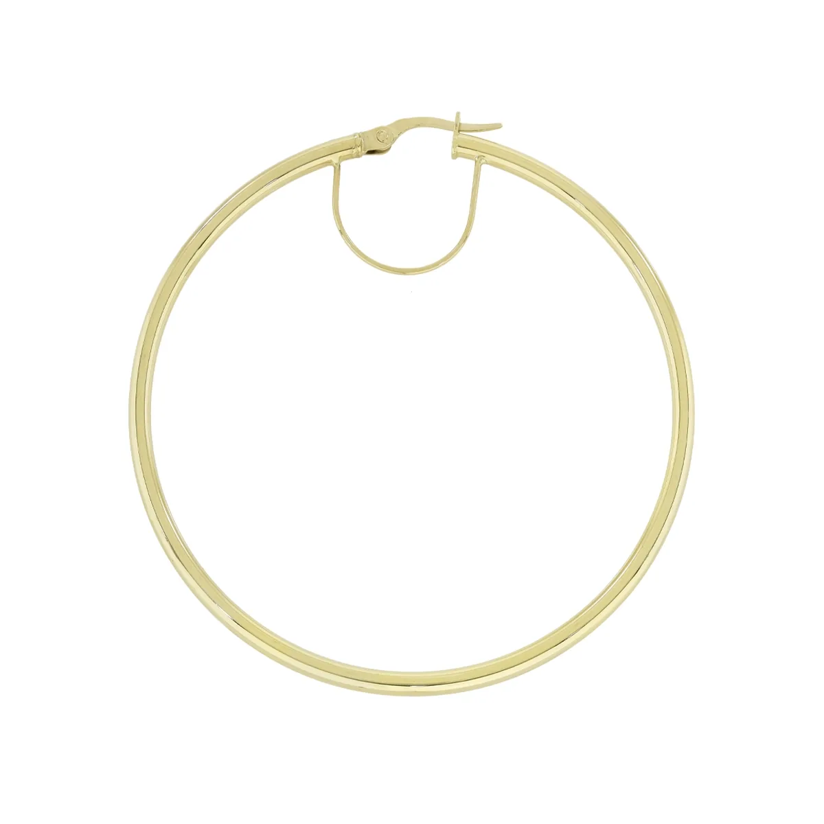 Candongas en oro amarillo de 18 Kilates, Tubo, 2 mm. de ancho