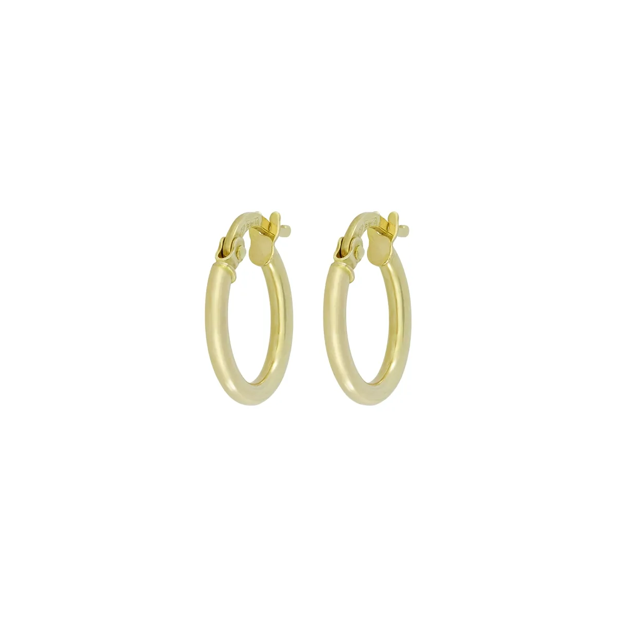 Candongas en oro amarillo de 18 Kilates, Tubo, 1.50 mm. de ancho