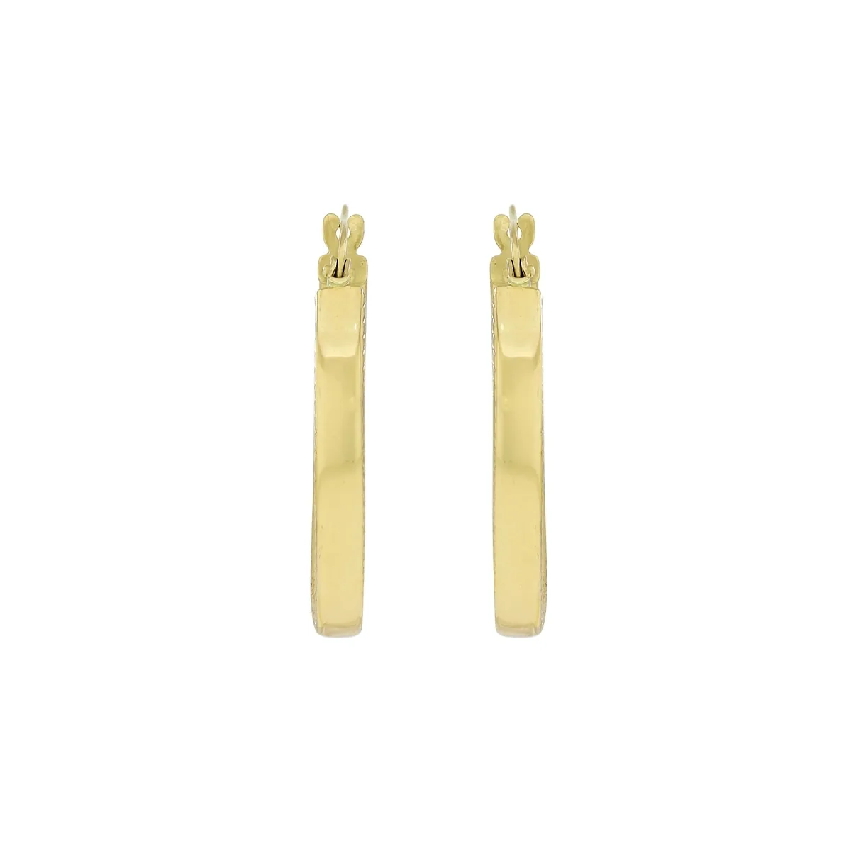 Candongas en oro amarillo de 18 Kilates con visos, Plana, 2.50 mm. de ancho