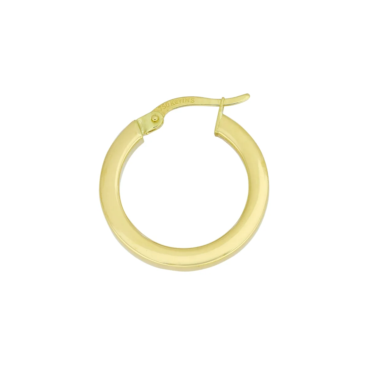 Candongas en oro amarillo de 18 Kilates con visos, Plana, 2.50 mm. de ancho
