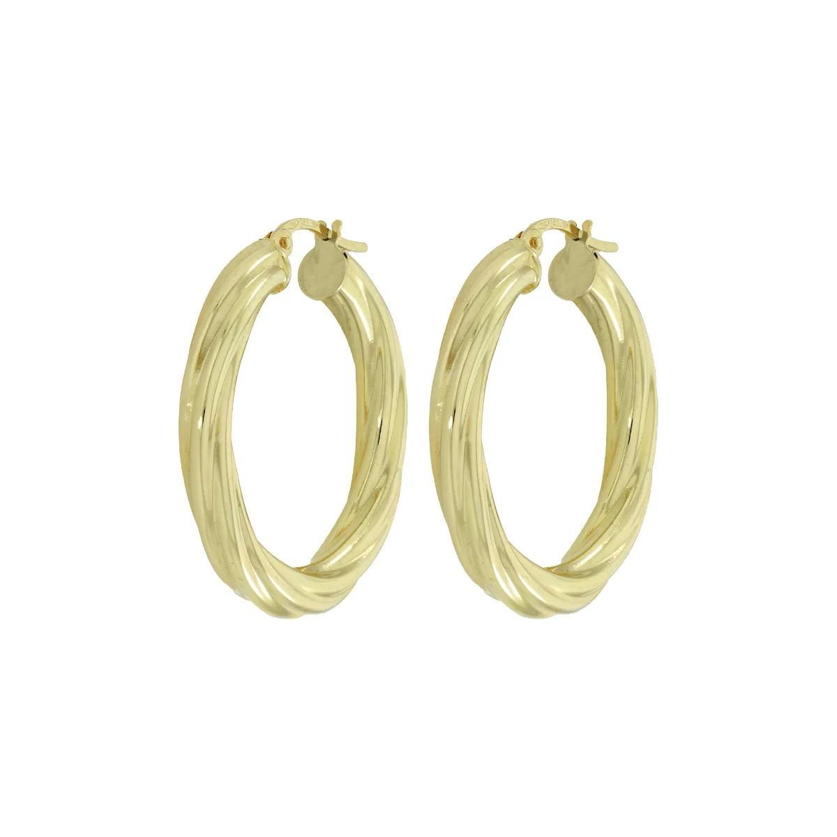 Candongas en oro amarillo de 18 Kilates, Melcocha, 3.50 mm. de ancho