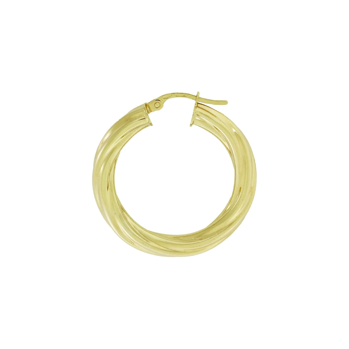 Candongas en oro amarillo de 18 Kilates, Melcocha, 3.50 mm. de ancho