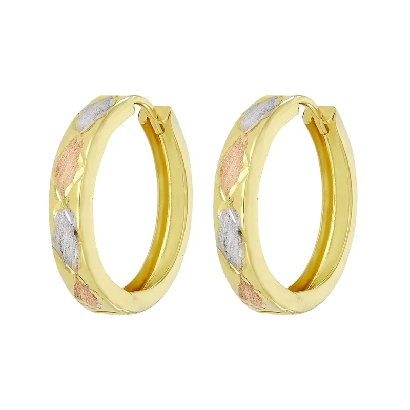 Candongas en oro amarillo de 18 Kilates con visos satinado, Plana, 3 mm. de ancho