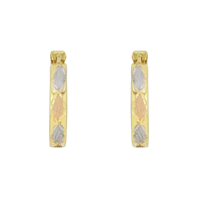 Candongas en oro amarillo de 18 Kilates con visos satinado, Plana, 3 mm. de ancho