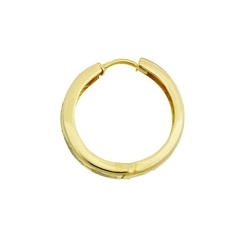 Candongas en oro amarillo de 18 Kilates con visos satinado, Plana, 3 mm. de ancho