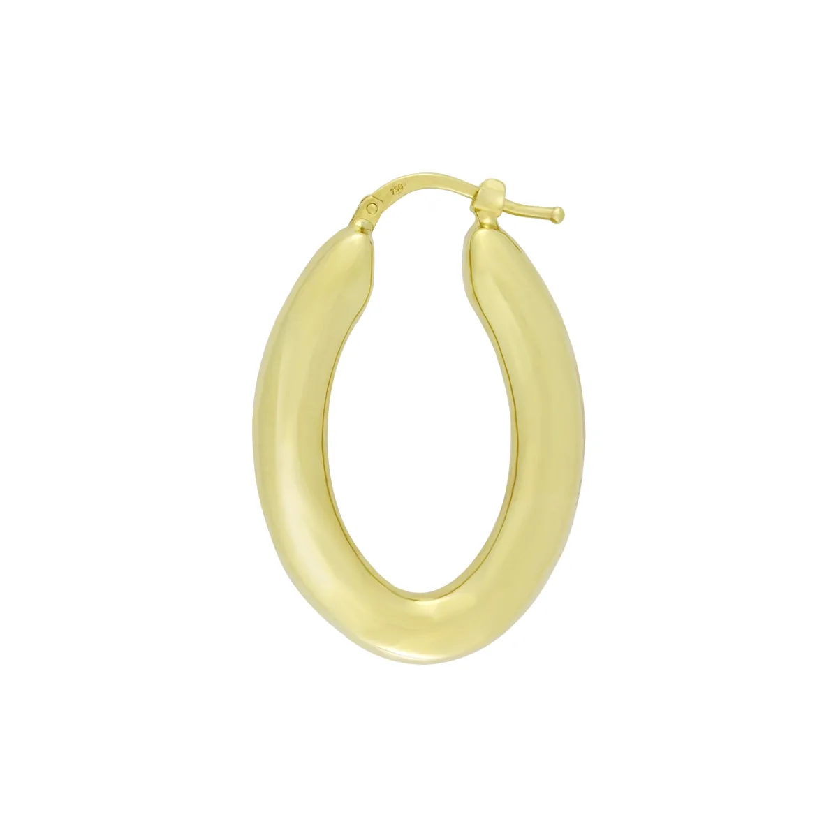 Candongas en oro amarillo de 18 Kilates, Tubo, 4 mm. de ancho