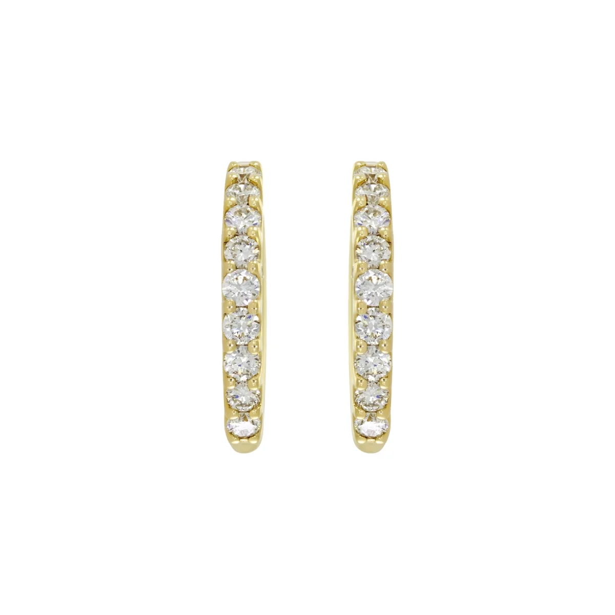 Candongas con diamante de laboratorio con un peso total de 0.57Ct, oro tono amarillo 18k