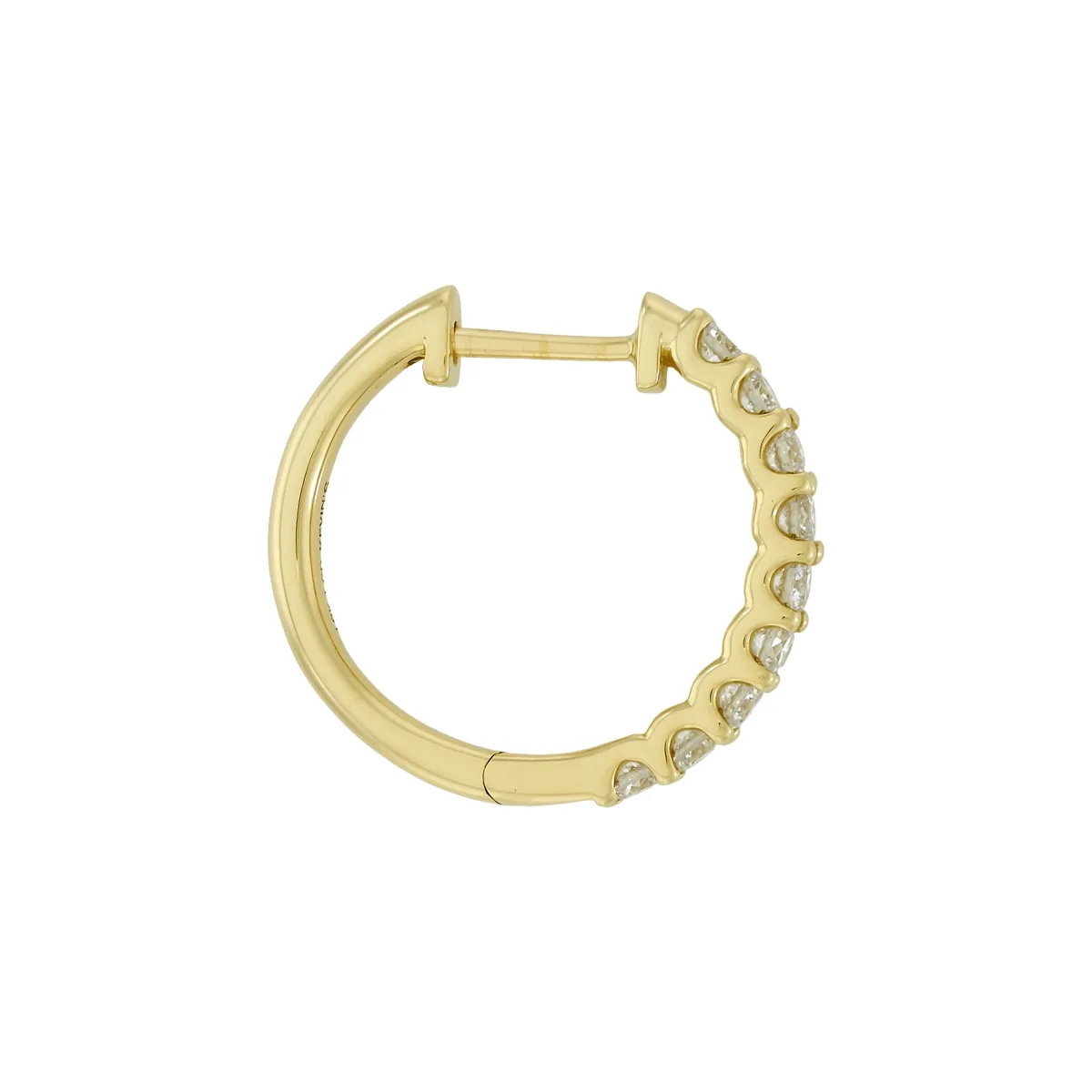 Candongas con diamante de laboratorio con un peso total de 0.57Ct, oro tono amarillo 18k