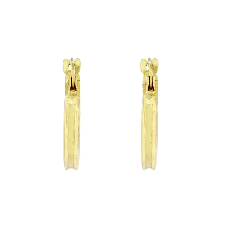 Candongas en oro amarillo de 18 Kilates, Plana, 2 mm. de ancho