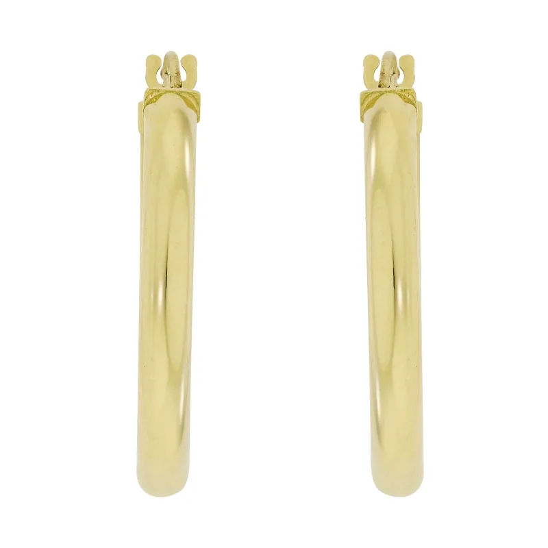Candongas en oro amarillo de 18 Kilates, 1/2 caña, 2.50 mm. de ancho